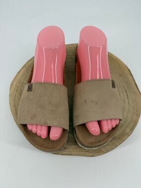 Biostep Sandals Slides Light Taupe Leather Upper Women’s Size 8 Boho Comfort